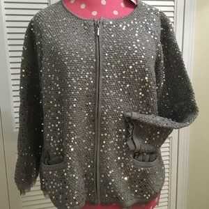 Chico's Sequin Sweater Jacket NWT